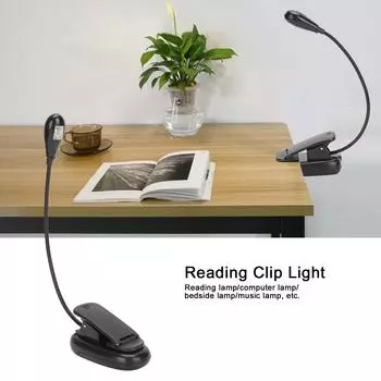Светодиодный светильник Clip Light с вращением на 360 градусов 5000K?6000K зажим для чтения Светильник Белый Свет