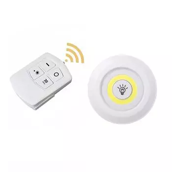 Светодиодный светильник Cob для шкафов 3 Вт, портативный мини-светильник для сна, работающий от батареек, ночное освещение для ванной комнаты, теплый белый холодный свет White-1 Light 1 Remote