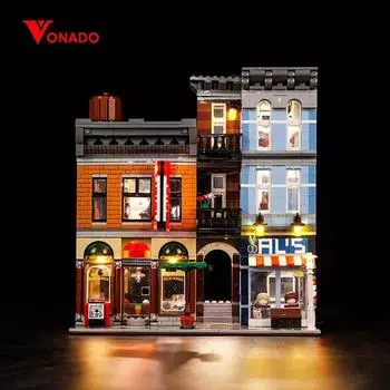 Светодиодный светильник для 10246 Building Blocks Creator Офис детектива на городской улице 15011 (только свет с батарейным отсеком)