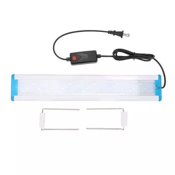 Светодиодный светильник для аквариума из ПВХ, 3 цвета, ультратонкий светильник для аквариума с зажимами на кронштейнах для дома La US Plug 38cm/15.0in