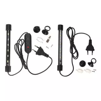 Светодиодный светильник для аквариума, высокая яркость, погружной синий, белый светильник для рыб для ландшафта, вилка европейского стандарта, 220 В 15B With Switch