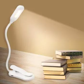 Светодиодный светильник для чтения на клипсе с подсветкой для книг, 3 уровня яркости, лампа для чтения с режимом ночного освещения, Slick type 2