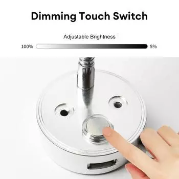 Светодиодный светильник для чтения на лодке, автофургоне, регулируемая яркость, настенный светильник на гибкой стойке, 12 В, 3 Вт, умный сенсорный настенный светильник для каюты яхты на колесах чёрный