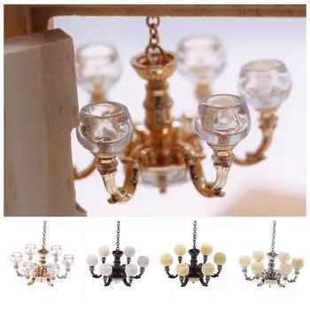 Светодиодный светильник для кукольного домика, миниатюрная лампа, модель мебели, мини-потолочный светильник для кукольного домика, реквизит, украшение