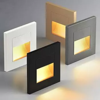 Светодиодный светильник для лестницы 4 цвета PIR-датчик настенный светильник встраиваемый ступенчатый светильник коридорный ступенчатый светильник индукционный настенный светильник