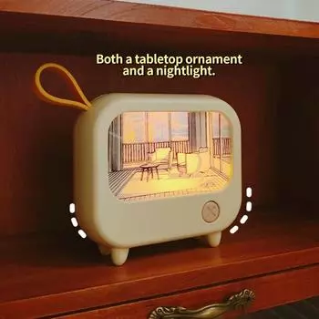 Светодиодный светильник для рисования USB-разъем с затемнением ночника Подарок мультяшный ночник Ночные художественные рамки USB-разъем Декоративные светильники Подарки 2 изменения цвета 10* 3.5* 9cm бежевый