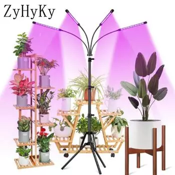 Светодиодный светильник для роста растений с регулируемой яркостью, 5 В USB с кронштейном, красный, синий, полный спектр для комнатных рассады, овощей, цветов, палатки, фитолампы