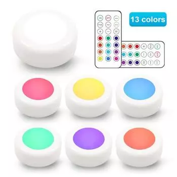 Светодиодный светильник для шкафа, цветной светильник с регулируемой яркостью, RGB-счетчик, кухонный пульт дистанционного управления, ночник 1
