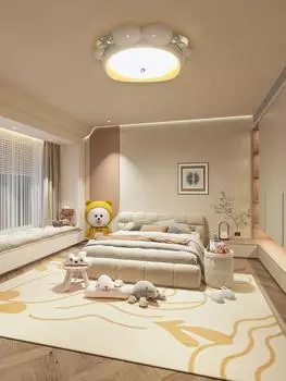 Светодиодный светильник для спальни, простой современный светильник для защиты глаз, светильник для главной спальни, минималистичный светодиодный потолочный светильник для детского кабинета 55cm*51cm*14cm коричневый