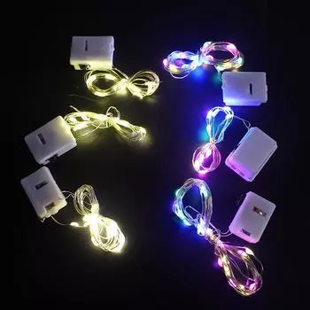 Светодиодный светильник для свадьбы, гирлянда 1/2/3 метра, мигающий свет для торта на день рождения, гирлянда с батареей в комплекте, украшение для вечеринки 1M разноцветный