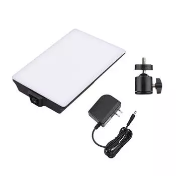 Светодиодный светильник для видеосъемки, 12 Вт, 144 шт., бусины для ламп, двухцветная, температура 3200–5600 К, с регулируемой яркостью EU Plug чёрный