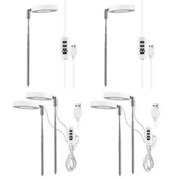 Светодиодный светильник для выращивания растений, небольшой дополнительный светильник для горшков, регулируемый по высоте, выдвижной, IP44, водонепроницаемый, для рассады и суккулентов, цветов A чёрный