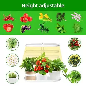 Светодиодный светильник для выращивания растений полного спектра, 10 Вт, регулируемый по высоте настольный светильник для комнатных растений с EU Plug белый