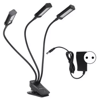 Светодиодный светильник для выращивания растений, регулируемый на 360 градусов, 3-х головной светильник для растений с таймером для комнатных суккулентов чёрный