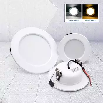 Светодиодный светильник Downlight 5W 9W 12W 15W 18W Встраиваемый круглый светодиодный потолочный светильник 110V 220V DC12V 24V Панельные светильники Внутреннее освещение Теплый/холодный белый AC220V&Cold White