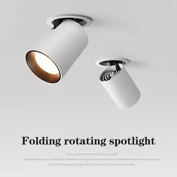 Светодиодный светильник Downlight с регулируемой яркостью, встраиваемый складной потолочный светильник Spot, регулируемое скандинавское освещение 7 Вт 12 Вт, складные точечные светильники для кухни 7W&Natural White