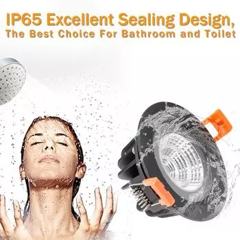 Светодиодный светильник IP65 водонепроницаемый 7 Вт 9 Вт 15 Вт для ванной комнаты 220 В 110 В кухня ванная комната туалет карнизы встраиваемый потолочный светильник точечный светильник 7w&white light белый