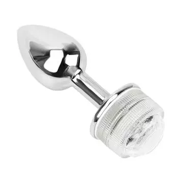 Светодиодный светильник, металлическая анальная пробка, красочные секс-игрушки для пар, стимулятор ануса, анальная пробка из нержавеющей стали, массажер простаты