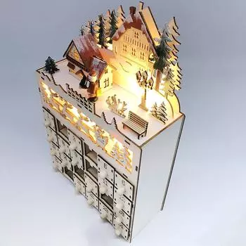 Светодиодный светильник на 24 дня, деревянный календарь обратного отсчета, украшение, персонализированные декоративные поделки, подарок для друзей и семьи CHINA