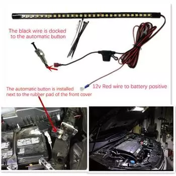 Светодиодный светильник на капоте, автоматический переключатель, супер яркий водонепроницаемый светодиод 5 Вт под капотом, автоматический