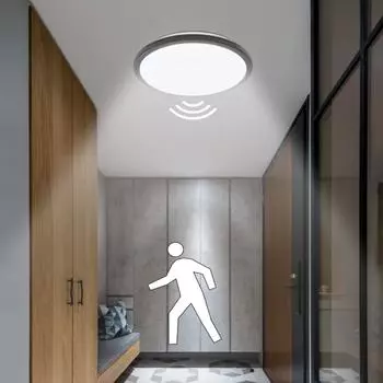 Светодиодный светильник неба Свет неба Датчик движения Три защиты Светодиодный потолочный светильник IP54 Украшение дома Потолочный светильник Ванная комната Балкон Коридор Вход в офис