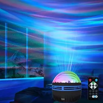 Светодиодный светильник Northern Galaxy с водным узором и звездным небом, пульт дистанционного управления, проекционный светильник Aurora, USB-плагин, магический шар, сцена KTV black