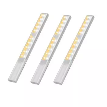 Светодиодный светильник под шкафом, PIR-датчик движения, лампа с зарядкой от USB, для гардеробной комнаты White light + warm light