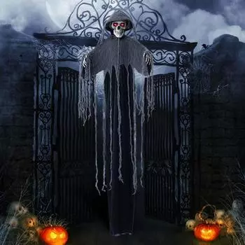 Светодиодный светильник, подвесной призрак, украшения на Хэллоуин, страшный скелет, украшение со светом