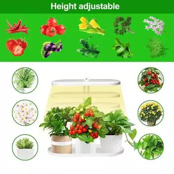 Светодиодный светильник полного спектра 10 Вт, 2/4/8 ч, таймер автоматического включения/выключения, 4 уровня регулировки яркости, регулируемая высота для домашнего внутреннего настольного освещения растений