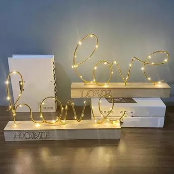 Светодиодный светильник «Романтическая любовь», домашний ночник, украшение для дома, ночник, деревянные поделки love