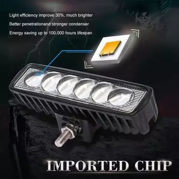 Светодиодный светильник с двигателем 6smd 18 Вт, высокая яркость, водонепроницаемый, противотуманный, стабильный, длительный срок службы, широкий угол освещения, фара, фара для технического обслуживания