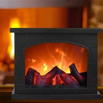 Светодиодный светильник с имитацией пламени, ночник, винтажный стиль, декоративные каминные светильники чёрный