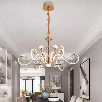 Светодиодный светильник с интеллектуальным голосовым управлением и затемнением для гостиной, роскошные и минималистичные потолочные светильники для спальни 6 headlights