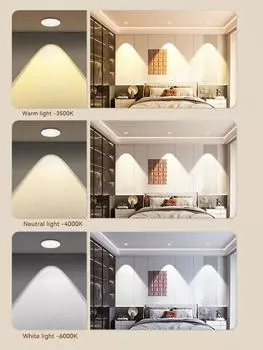 Светодиодный светильник с регулируемой яркостью, встраиваемый потолочный светильник, встроенный прожектор, алюминиевый COB-светильник 5 Вт, 7 Вт, 10 Вт, 12 Вт, переменный ток 90-260 В, магазин для домашнего офиса Warm light