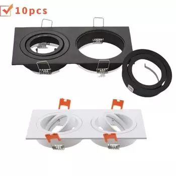 Светодиодный светильник с регулируемой яркостью COB LED Spot Light, квадратный, яркий, встраиваемый, белый, черный, декоративный, потолочный светильник, черный/белый