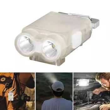 Светодиодный светильник с зажимом для шляпы Супер яркий водонепроницаемый ультра-легкий компактный размер Перезаряжаемый фонарик с функцией громкой связи Магнитный светодиодный светильник