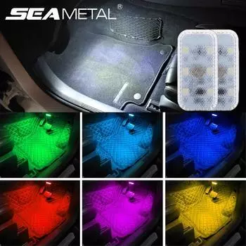Светодиодный светильник SEAMETAL для салона автомобиля, сенсорный автомобильный атмосферный светильник, потолочный светильник для чтения, лампа для двери багажника, ящик для хранения 1PC синий