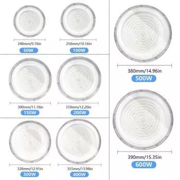 Светодиодный светильник UFO High Bay Light 50 Вт-600 Вт AC85-265 В, холодный белый, яркость IP66, водонепроницаемый и пыленепроницаемый для уличной садовой настенной промышленности Cold White