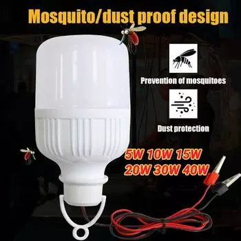 Светодиодный светильник в ампуле, 12 В, светодиодная лампа накаливания, 20 Вт, 30 Вт, 40 Вт, лампа для кемпинга, точечная лампа, портативная лампа накаливания Luminaria 5W