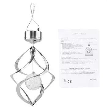 Светодиодный светильник Wind Chime Light на солнечной батарее, красочный подвесной светильник-вертушка для домашнего декора сада
