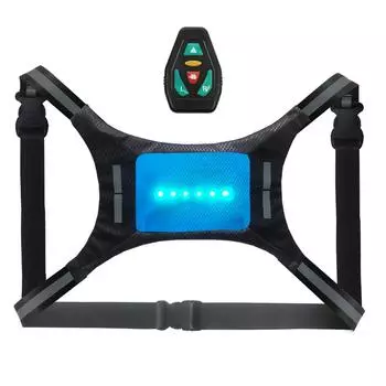 Светодиодный светоотражающий жилет, перезаряжаемый через USB пульт дистанционного управления, указатель поворота, велосипедный предупредительный жилет синий