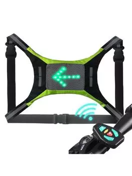 Светодиодный светоотражающий жилет с пультом дистанционного управления и USB-перезаряжаемым указателем поворота, велосипедный предупреждающий жилет для езды на велосипеде, бега, ходьбы синий