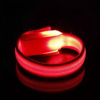 Светодиодный световой браслет на руку, предупреждение о ночной безопасности, светодиодный фонарик для беговой ленты, светящаяся M красный