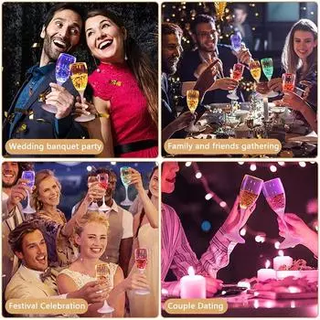 Светодиодный светящийся бокал для вина, неоновое стекло, бокал для шампанского, пластиковый бокал для коктейля, бокал для вина с высоким основанием, украшение для свадебной вечеринки