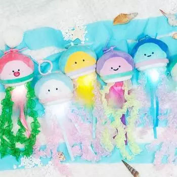 Светодиодный светящийся брелок в виде медузы креативный плюшевый кулон в виде медузы декор для рюкзака Style B