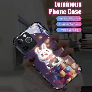 Светодиодный светящийся чехол для телефона iPhone 11 12 13 14 15 X Xs Xr Mini Pro Max Plus iPhone 15