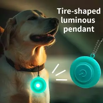 Светодиодный светящийся кулон для домашних животных для собак и кошек, внесенный в список для выгула собак в ночное время, светящийся мигающий предупреждающий кулон с защитой от потери 20g озеро синий