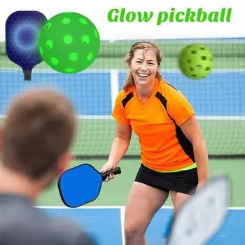 Светодиодный светящийся шар Pickleball на батарейках, легкий портативный полый светящийся шар Pickleball, уникальный подарок флуоресцентный зеленый