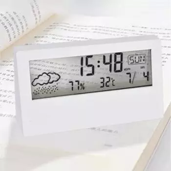 Светодиодный термометр Therm==grometer Mult==on Электронный измеритель температуры==midity Meter Метеостанция F==or Home With====================Часы белый