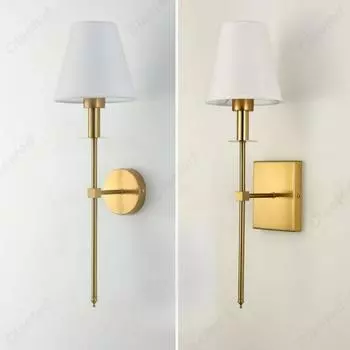 Светодиодный тканевый абажур E27 настенный светильник для спальни, прикроватная лампа, украшение для коридора, гостиничного номера, светильник 5 W&Warm light